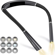 Neck Reading Light Novelty Flexible Neck Lights Handsfree Book Light Hanling Read Lamp Portable USB Rechargeable Book Lighting