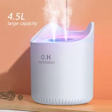 New Double Nozzle Humidifier 4.5L Mist Maker Broadcast Aromatherapy Essential Oil Diffuser With LED Light Home Air Humidifiers