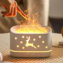 New Flame Air Humidifier 300ml Christmas Deer Ultrasonic Essential Oil Aroma Diffuser LED Reindeer Cool Mist Sprayer Xmas Gifts