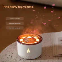 New Flame Air Humidifier Jellyfish Electric Aroma Diffuser Lava Volcano Design Flame Effect Air Diffuser Mist Maker Machine