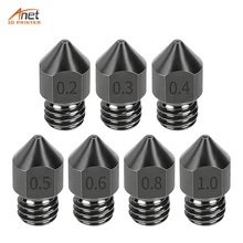 New MK8 Hardened Steel Nozzle Extruder Head For A8 A8Plus Ender 3 CR10 3D Printer Update nozzles 0.2/0.3/0.4/0.5/0.6/0.8/1.0mm