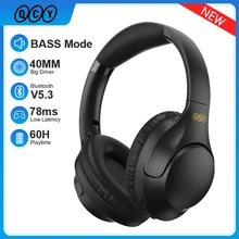 New QCY H2 Wireless Headphone Bluetooth 5.3 Earphone BASS HIFI Stereo Headset 78ms Low Latency for Music Gaming 60-Hour Playtime