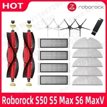 New Roborock S50 S5 Max S6 MaxV Parts Washable Mop Cloth HEPA Filter Side/Main Brush Robot Vacuum Cleaner Accessories
