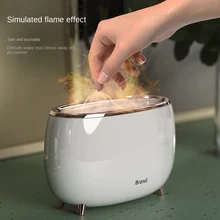New flame aromatherapy machine ambient night light desktop type flame humidifier ambient mini silent aromatherapy humidification