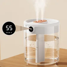 Newest- 2L Double Nozzle Air Humidifier With LCD Humidity Display Large Capacity Aroma Essential Oil Diffuser For Home Bedroom