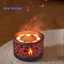 Newest Ultrasonic Essential Oil Air Humidifier Volcano Aroma Jellyfish Flame 360ML Tank Remote Sprayer with Night Light Difuser