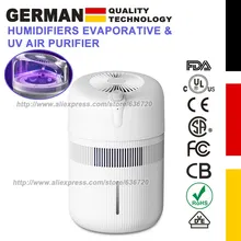 No Mist Evaporative Humidifier And Air Purifier With Negative ion Technology For Bedroom Rooms. Odor And True Filters