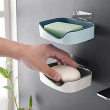 Non-marking paste draining soap box creative double-layer not stuck hands bathroom shelf suction wall soap box