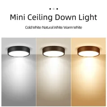 Normal Ceiling Light LED Down Light Surface Mounted Downlight Ultra-thin Tricolour Panel Light Adjustable Angle LED Down