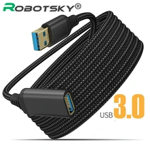 Nylon Braided USB 3.0 3.1 Male-To-Female High-Speed Transmission Data Cable Computer Camera Printer Extension Cable 1/2/3M