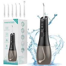 Oral Dental Irrigator Portable Water Flosser USB Rechargeable 5 Modes IPX7 400ML Water for Cleaning Teeth