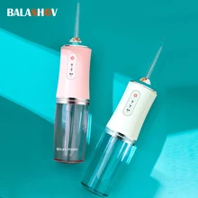 Oral Irrigator 3 Modes USB Rechargeable Portable Dental Water Jet Water Tank Waterproof Teeth Cleaner Dental Water Jet +1/4 Jet