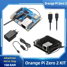 Orange Pi Zero 2 1GB RAM Allwinner H616 BT Wifi IR Receiver Optional Aluminum Case Power Supply HDMI-compatible Cable