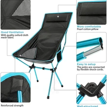Outdoor Portable Camping Chair Oxford Cloth Folding Lengthen Camping Seat for Fishing BBQ Festival Picnic Beach Ultralight Chair