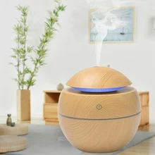 Portable Air Humidifier Ultrasonic USB Aroma Diffuser Wood Grain LED Night Light Electric Essential Oil Diffuser Aromatherapy