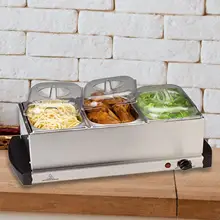 Portable Electric Buffet Server Tray 3 Tray Chafing Dish Set for kitchen refectory Table