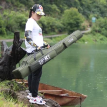 Portable Foldable Fishing Rod Carrier Fish Pole Tools Storage Bag Case