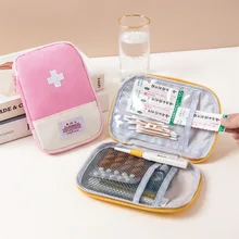 Portable Medical Bag Macaron Color Medicine Storage Bag Travel Storage First Aid Kit Household Medical Emergency Kits Organizer