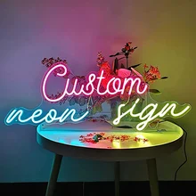 Private Custom Neon Sign Personalised Name Design Business Logo Room Wall LED Light Birthday Party Wedding Decoration Night Lamp