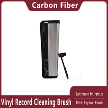 Professional Vinyl Record Brush Portable Anti-Static Carbon Fiber Record Brush + Stylus Brush