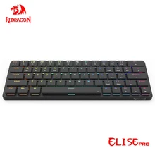 REDRAGON Elise Pro K624P RGB Super slim Mechanical Gaming Keyboard USB Support Bluetooth wireless 2.4G 63 Keys for Compute PC