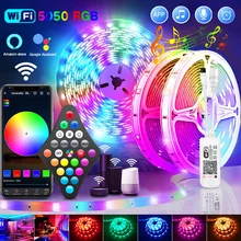 RGB Wifi Led Light Strips Bluetooth Flexibele 5050 30LEDs/M RGB Strip Lamp DC 12V Backlight tape mural chambr Tv Thuis Decoratie