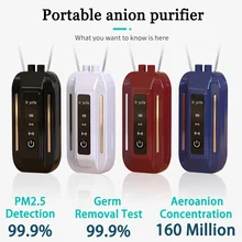 Rechargeable Mini Portable Air Purifier Hanging Neck Anion 2 Gear Air Cleaner Negative Ion Personal Decorate USB Freshener