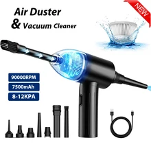 Reesibi Cordless Air Duster Electric Dust Blower for Computer PC Car Cleaning Compressed Air Vacuum Cleaners 90000 RPM 7500mAh