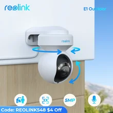 Reolink E1 Outdoor 5MP WiFi Camera Human/Car Detection IP Camera PTZ 2-Way Audio Color Night Vision Home Video Surveillance