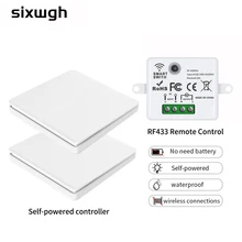 SIXWGH Smart Wireless Switch RF433Mhz Self-Powered Push Button Wall Panels Remote Controller Light Switch Waterproof Wall Switch
