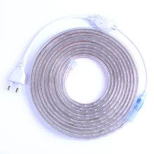 SMD 5050 AC220V LED Strip Flexible Light 60leds/m Waterproof Led Tape LED Light With Power Plug 1M/2M/3M/5M/6M/8M/9M/10M/15M/20M