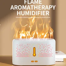 SUNHOME Simulation Flame Air Aromatherapy Humidifier 200ml 4.5W LU1524-5 White
