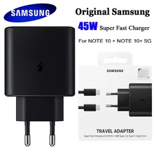 Samsung Original 45W Super Fast Charger Double Type-C Cable For Galaxy S22 Ultra Note 10+ 5G 20 USB C Fast Charging Wall Charger