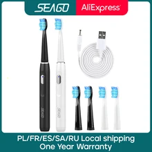 Seago Electric Toothbrush Rechargeable Sonic Vibrate 4 Clean Modes Waterproof Brushes Soft Bristle Portable Adult Timer Brush