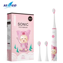 Seago SK3 Kids Sonic Electric Toothbrush Rechargeable Soft Tongue Cleaner Smart Timer 3-12years