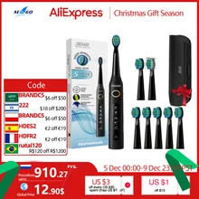 Seago Sonic Electric Toothbrush SG-507 for Adult Timer Brush 5 Modes Micro USB Rechargeable Tooth Brush Replacement Heads Set