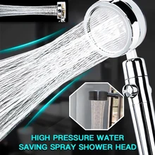 Shower Head High Pressure Set 360掳Spin With Water Filter Golden Fan Turbocharge Pure Rainfall Bathroom Accessories