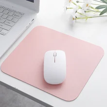 Simple Solid Color PU Leather Mouse Mat Anti-slip Waterproof 23*20cm Mouse Pad School Supplies Office Accessories Desk Set