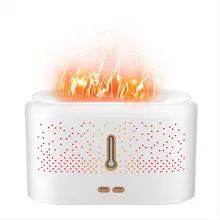 Simulation Flame Air Aromatherapy Humidifier 200ml 4.5W LU1524-5 White