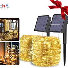 Solar String Lights Garden Lights Waterproof Outdoor Garden Decoration Wedding Decoration Outdoor Lighting Copper Wire Lights