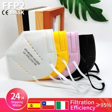 Spain Fast Delivery Adult KN95 Mask FFP2 Approved Masks Safety Dust Respirator Protective Face Masks FPP2 Mask KN95 ffp2masks