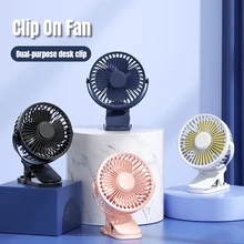 Stroller Fan Clip On Fans Battery Powered Rechargeable Baby Fan with 3 Adjustable Speed Desk Table Portable USB Small Fan