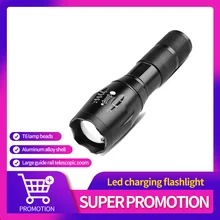 Strong Light T6 Flashlight LED Aluminum Alloy Telescopic Focusing Flashlight Mini Waterproof Strong Light Portable Outdoor Flash