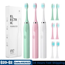 Super Sonic Electric Toothbrushes for Adults Kid Smart Timer Whitening Toothbrush IPX7 Waterproof Replaceable AA Battery Version