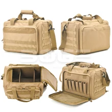 Tactical Range Bag Molle System 600D Waterproof Gun Shooting Pistol Case Pack Khaki Hunting Accessories Tools Sling Bag Camping