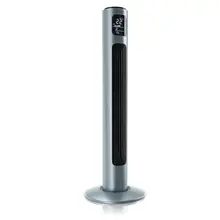 Tower fan with remote control and swing 60 掳 - vertical fan - Cylindrical fan - 96 cm - fan with 3 speed levels - ice grey