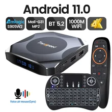 Transpeed Android 11 TV BOX BT5.2 3D Fast Dual 1000M WiFi 4K 4GB 64GB 32GB Media Player Amlogic S905W2 Mali G31 AV1 Set Top Box