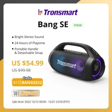 Tronsmart Bang SE Speaker Powerful Portable Speaker with Bluetooth 5.3 Portable Handle 24-Hour Playtime for Party Camping