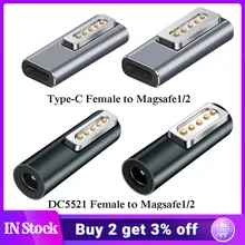 Type C Magnetic USB PD Adapter for Apple Magsafe1 Magsafe 2 MacBook Pro USB C Female Fast Charging 60W Magnet Plug Converter