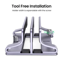 UGREEN Vertical Laptop Stand Holder Foldable Aluminum Notebook Stand Laptop Tablet Stand Support For Macbook Air Pro PC 17 inch